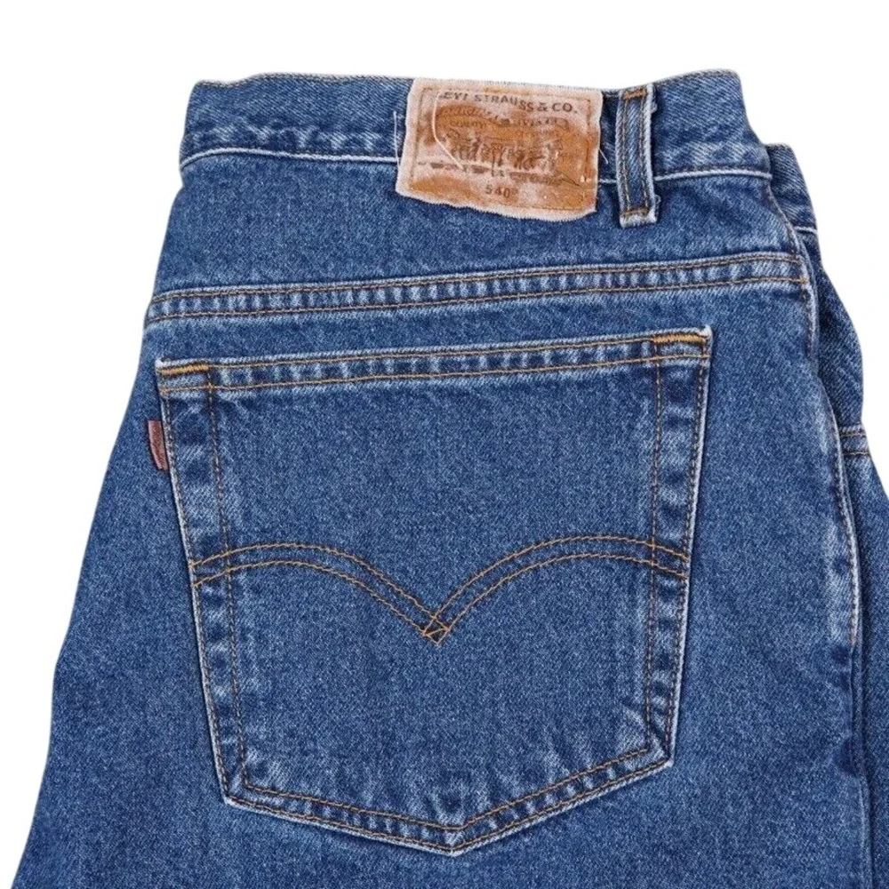 VTG Levis 540 Jeans‎ Men 40x30 Blue (37x30) Orange Tab Black Bat Wing Y2K Biker